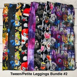 Leggings Bundle‎ Lot 8 Pairs Fun Prints Galaxy Steampunk Holiday Characters